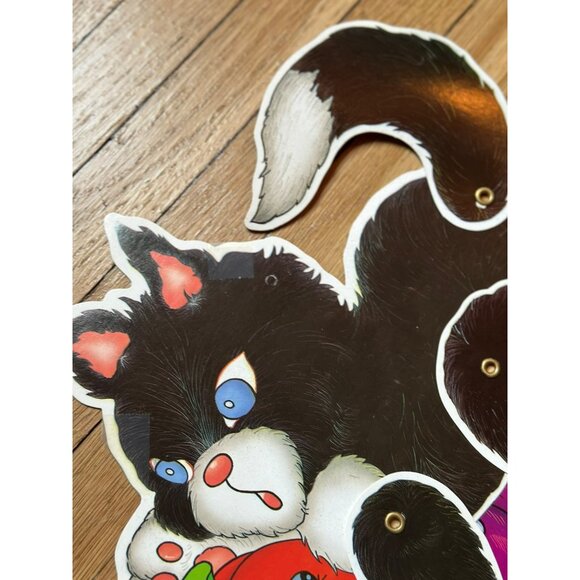 VTG Halloween Die-Cut Decorations 3D Moveable Witch Cat Pumkin Spider Lot of 8 - Picture 5 of 7